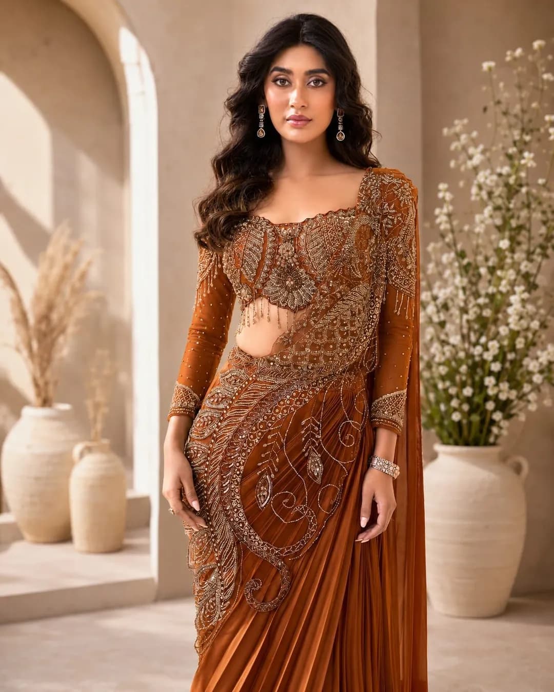 Most Trending Ready-To-Wear Rangoli Silk Drape Saree alternate view