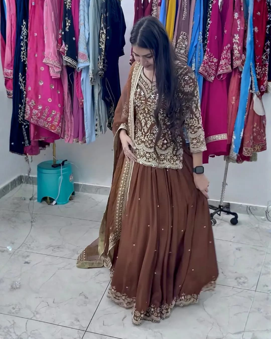 Designer Fox Georgette Lehenga Set with Embroidered Organza Dupatta alternate view