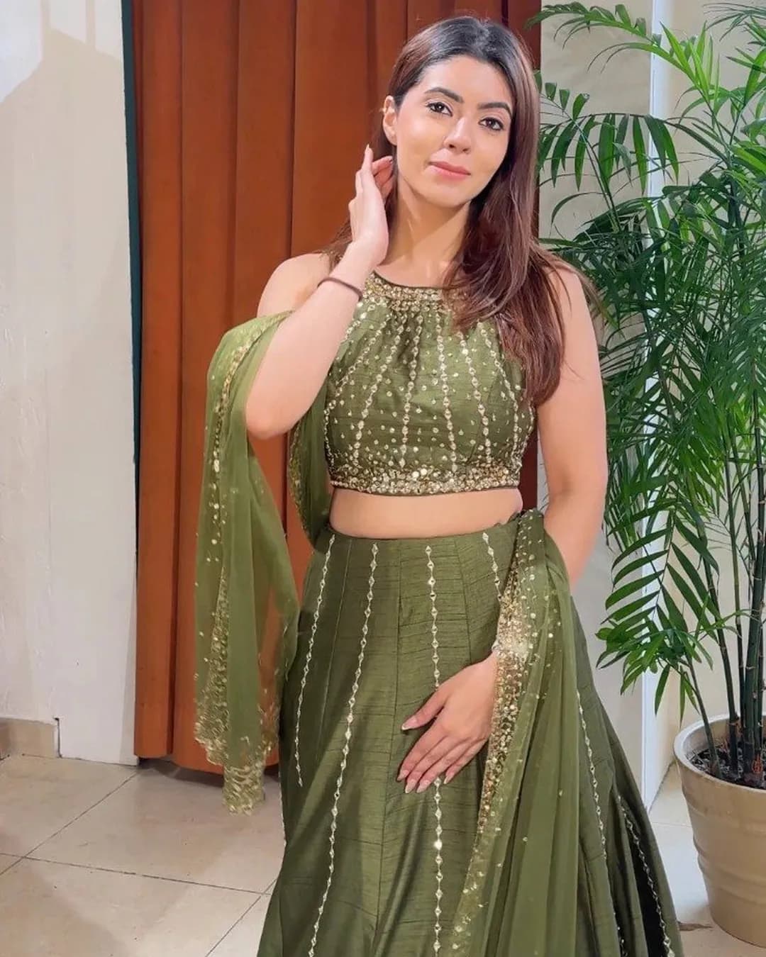 Wedding Wear Thai Silk Sequins Lehenga Choli with Net Dupatta alternate view