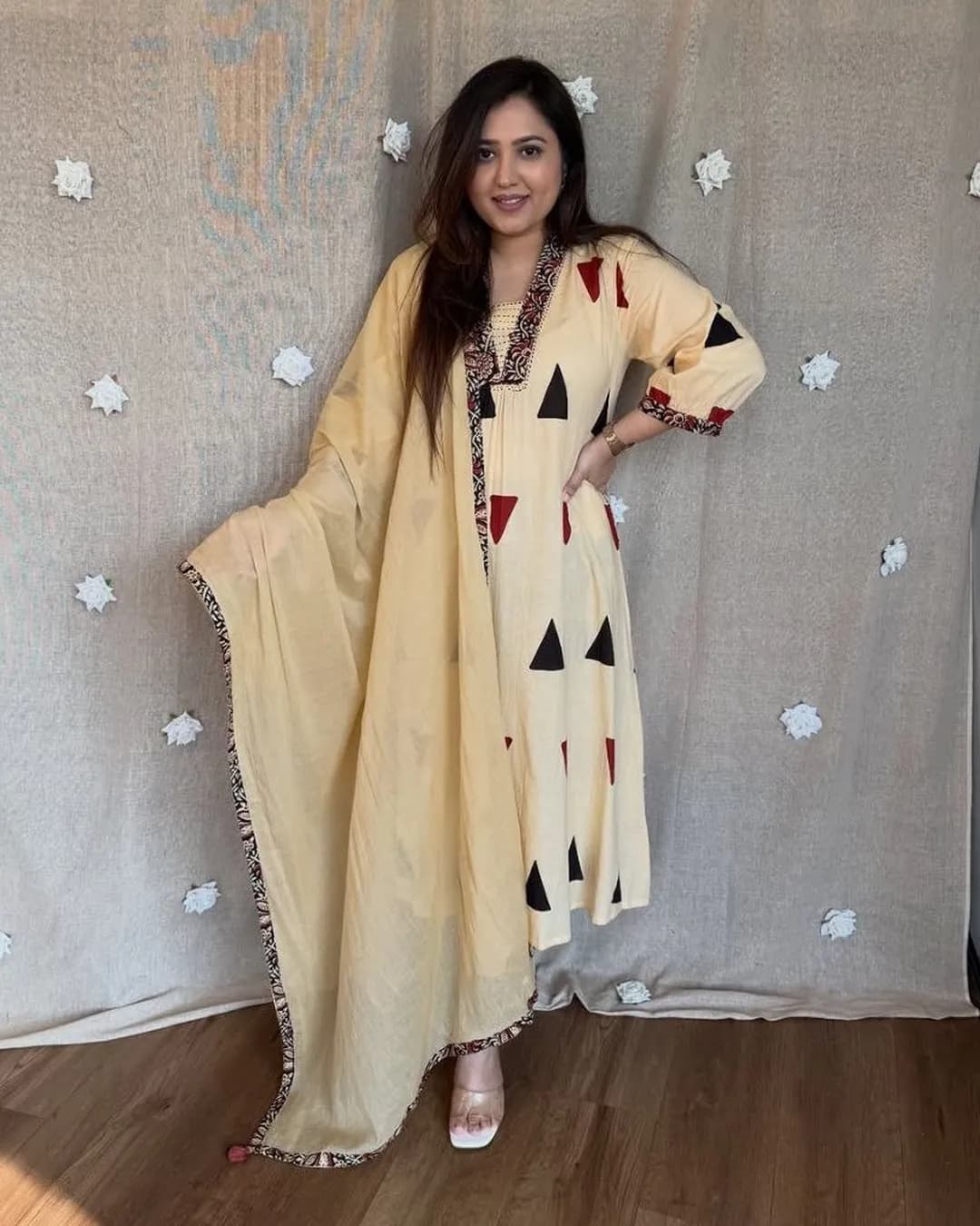 Ajrakh Print Pure Cotton Kurti Pant Dupatta Set