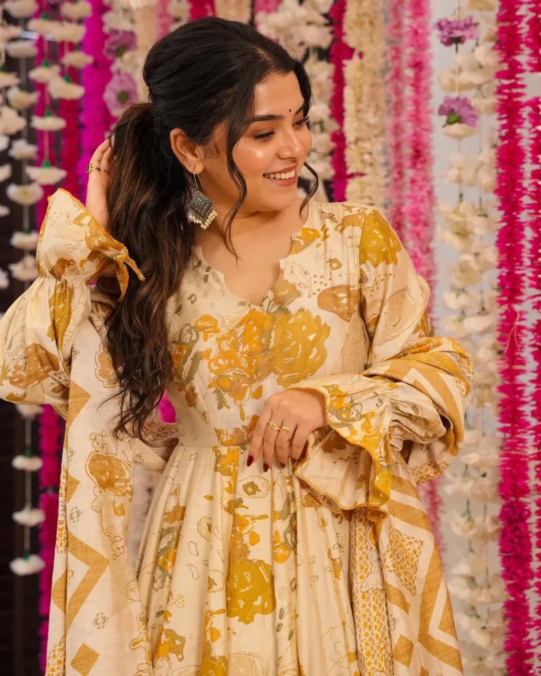 Mango Delight Soft Cotton Anarkali Suit Set alternate view