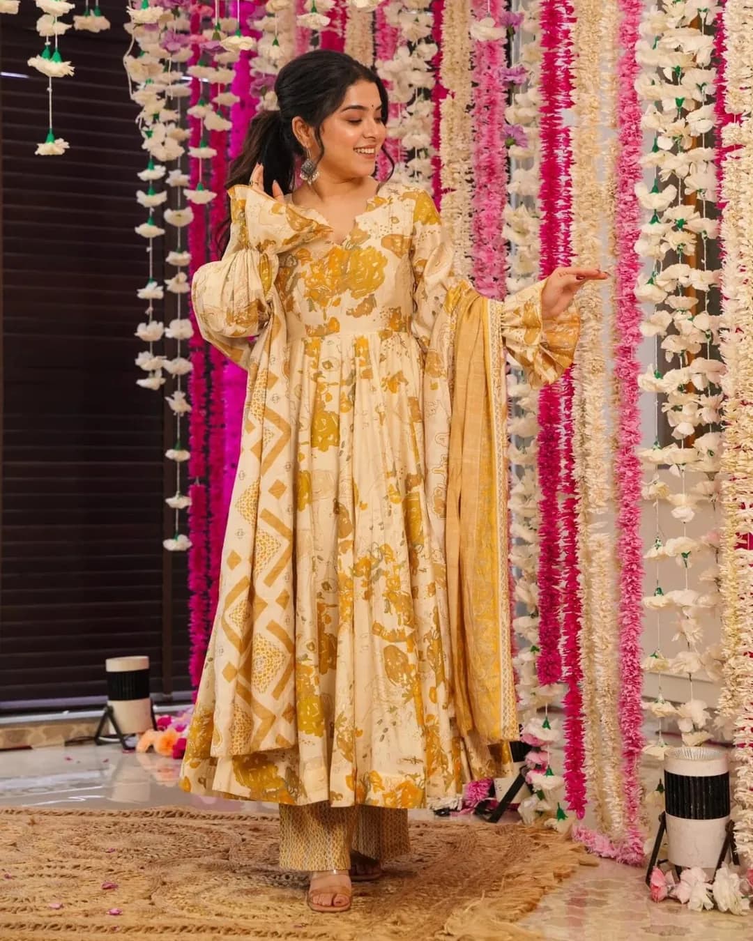 Mango Delight Soft Cotton Anarkali Suit Set