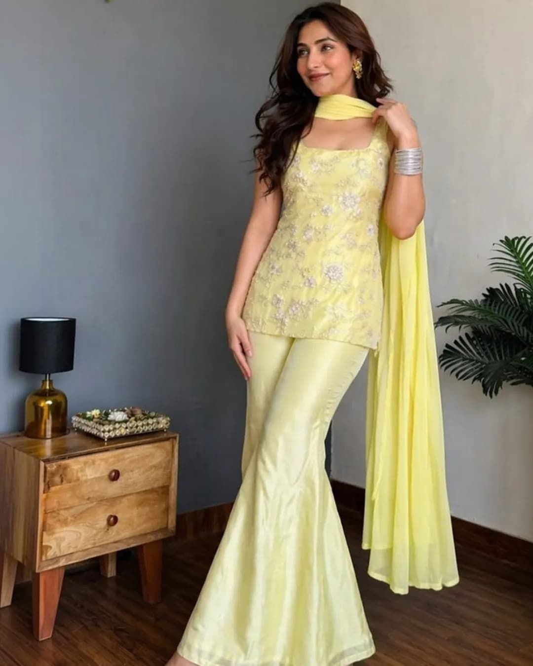 Designer Faux Georgette Heavy Embroidered Kurta Pant Set with Dupatta alternate view