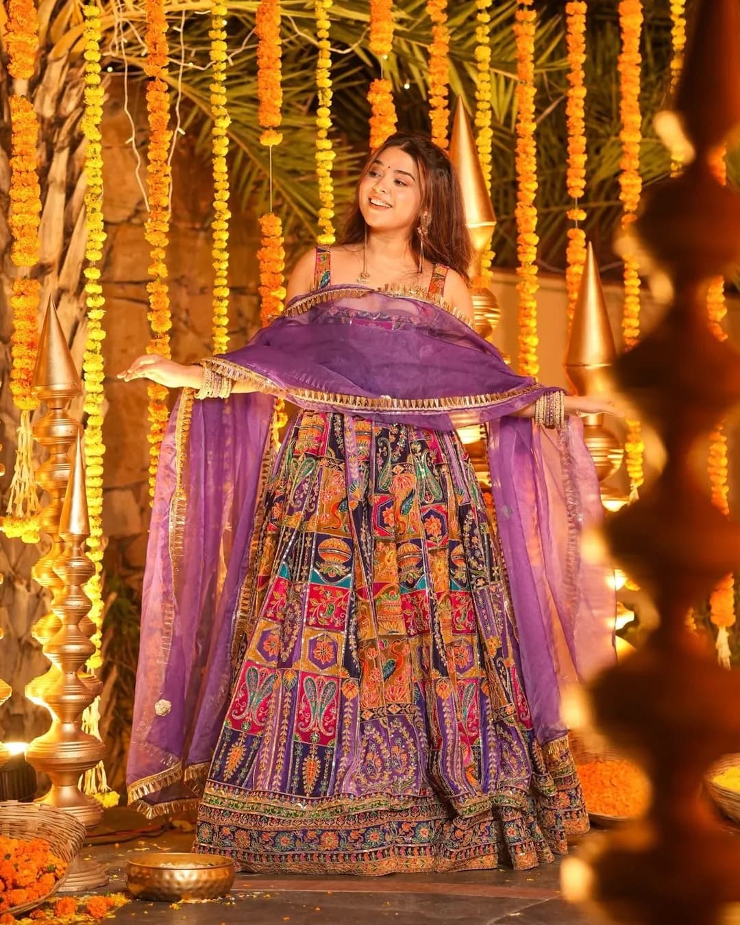 Women's Pure Original Crepe Embroidered Maxi Gown Set with Organza Dupatta alternate view