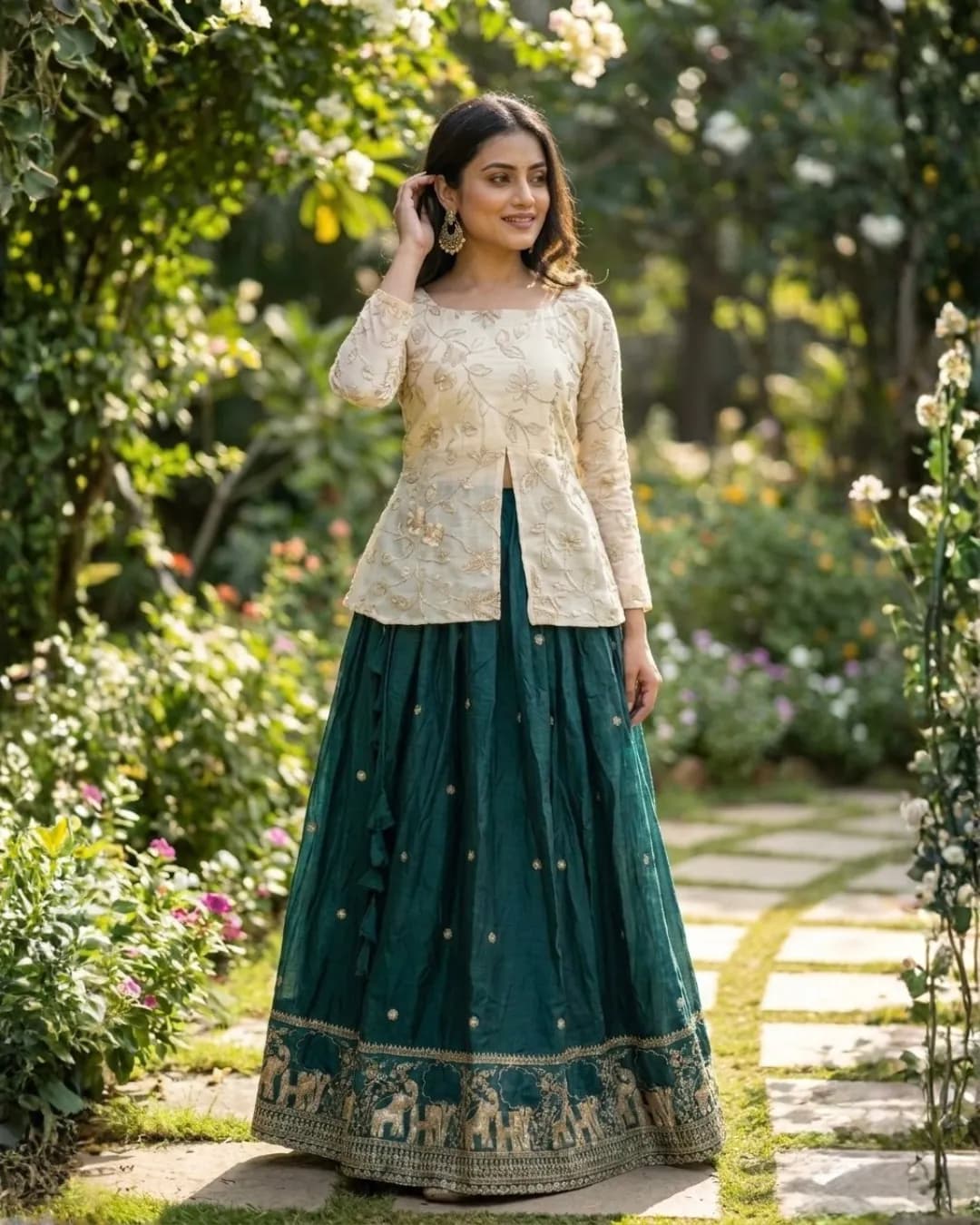 Women's Fendy Silk Embroidered Lehenga Choli Set