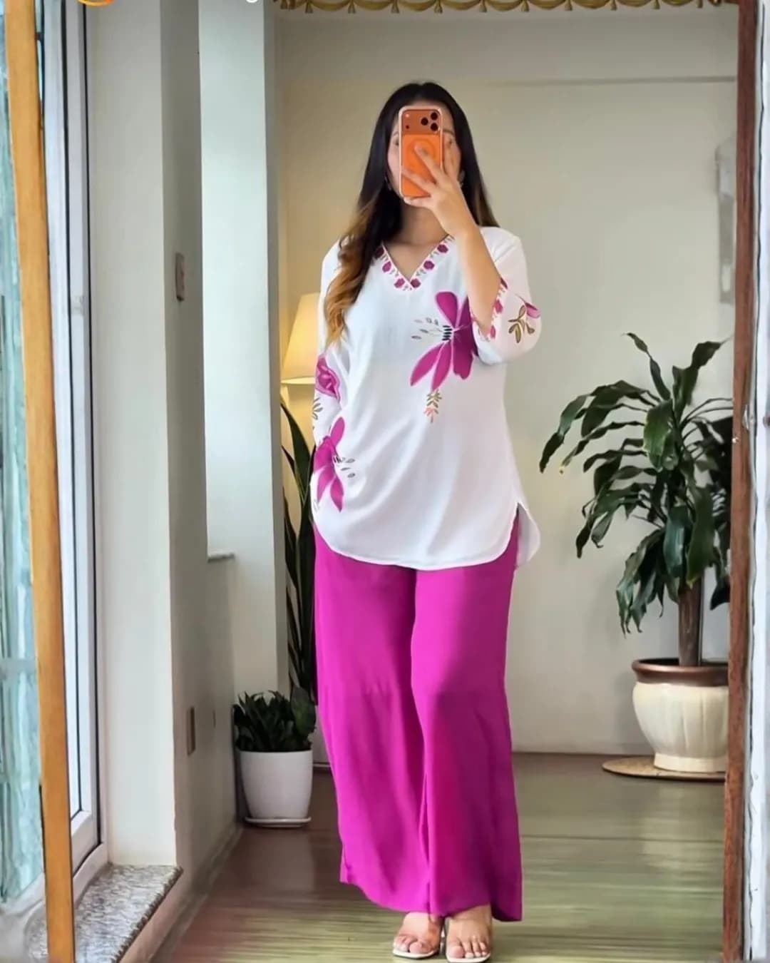Women's Premium Mul Cotton Digital Floral Printed Kurta Pant Co-Ord Set