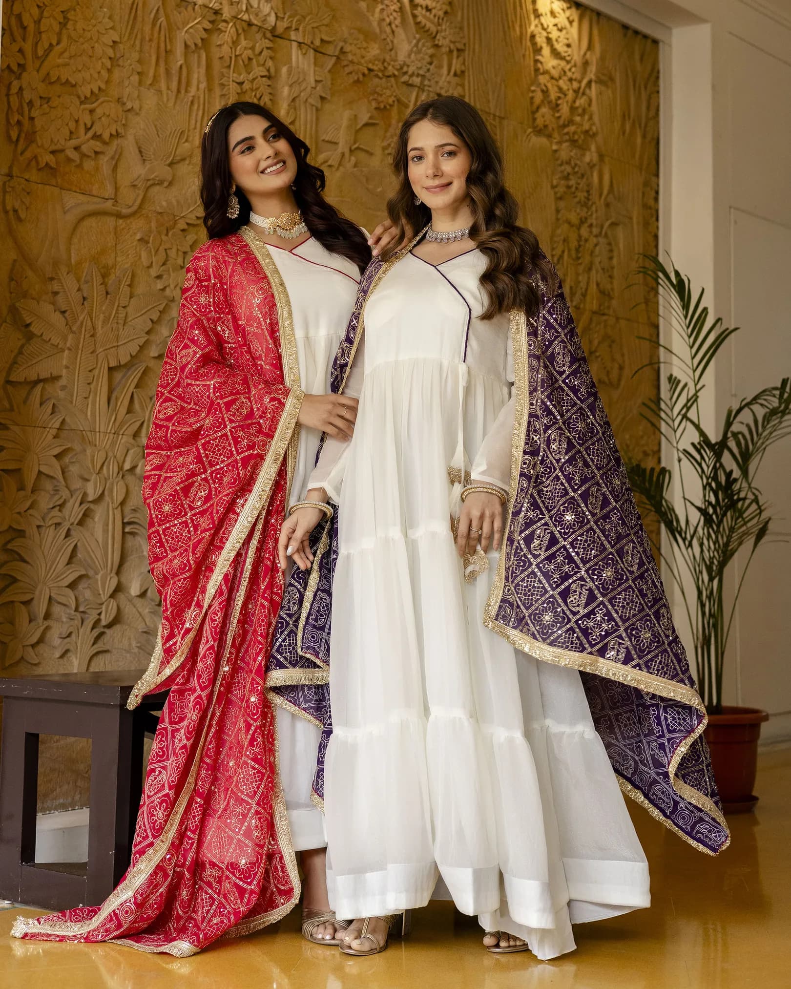 Women's NC Moss Raksha Bandhan Special Gown with Heavy Embroidered Dupatta