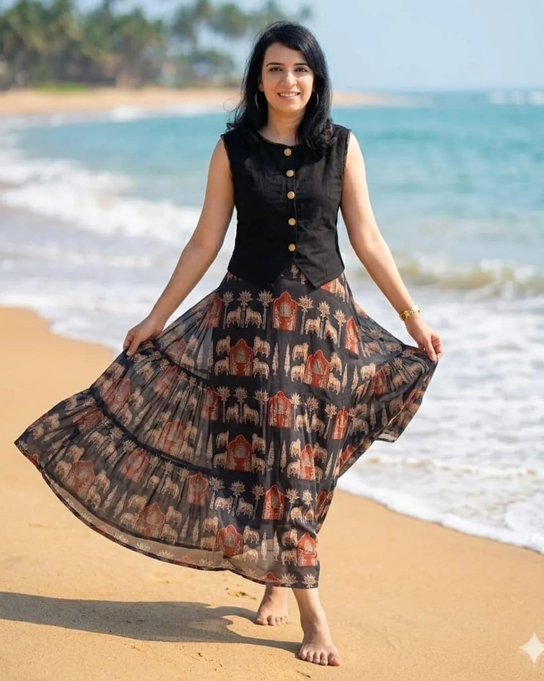 Women's Pure Cotton Top & Skirt Co-Ord Set alternate view