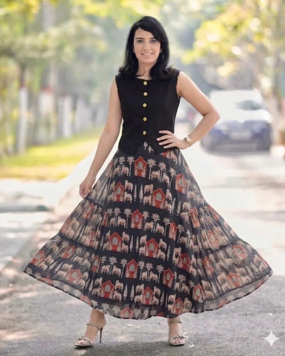 Women's Pure Cotton Top & Skirt Co-Ord Set