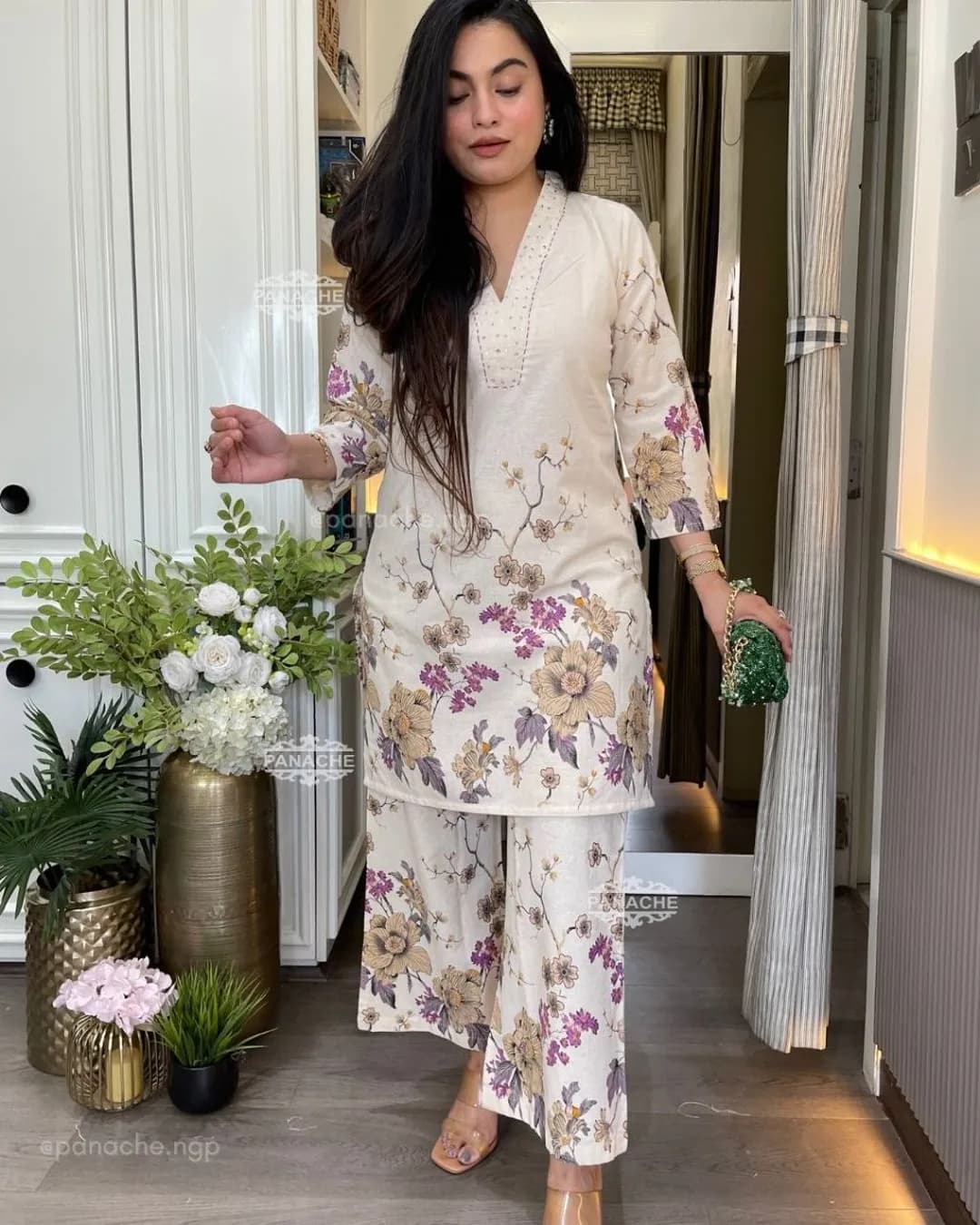 Designer Pure Lilan Cotton 2-Piece Set alternate view