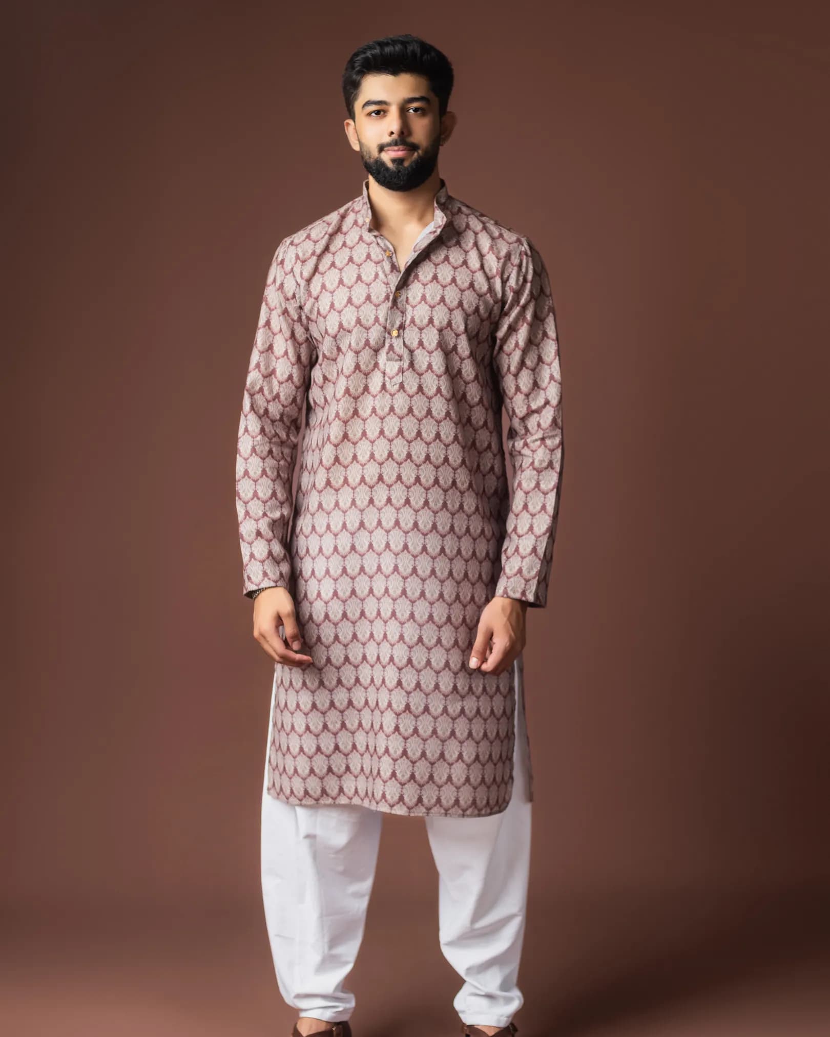 Premium Men’s Festive Wear Blended Linen Kurta with Cotton Bottom Set