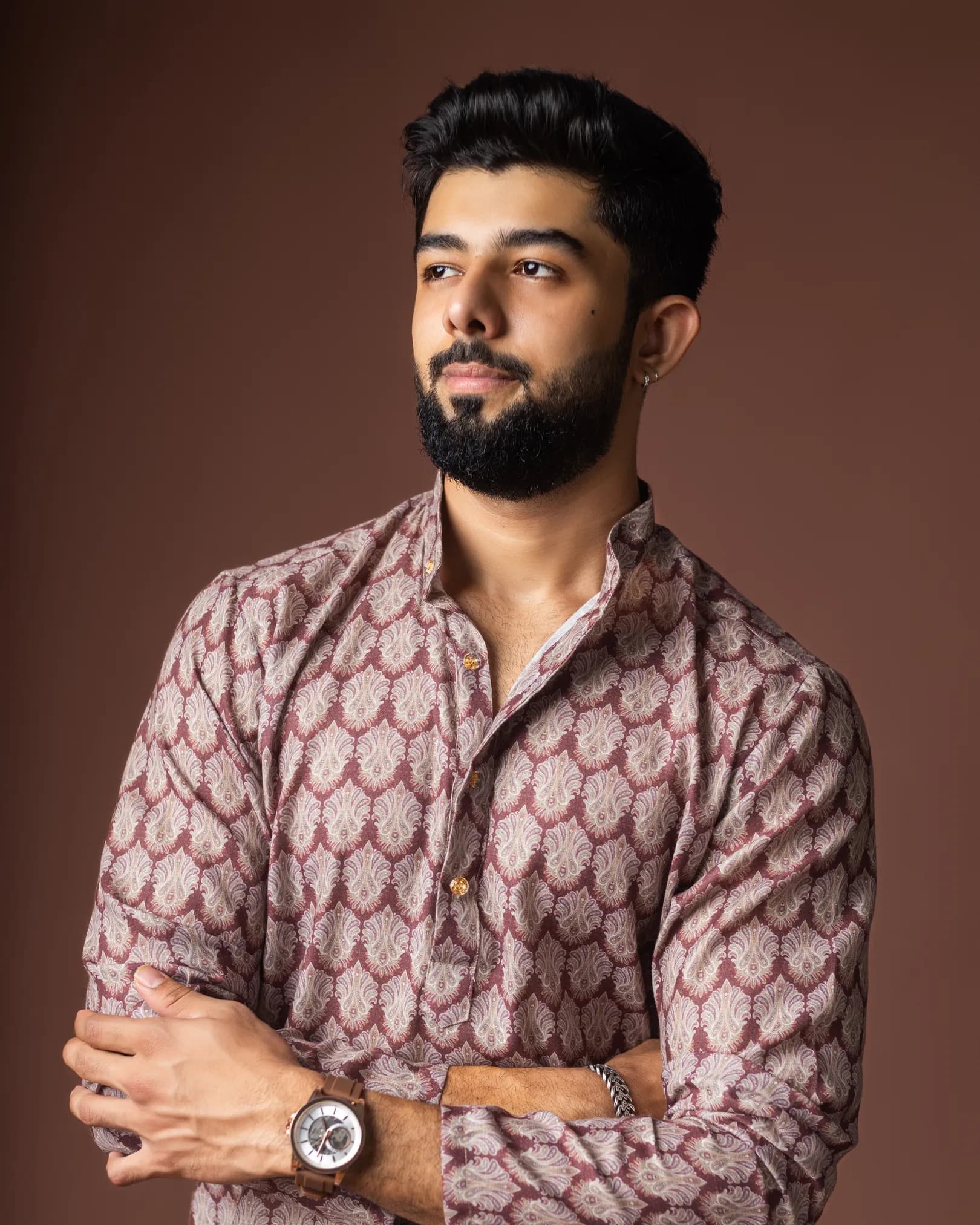 Premium Men’s Festive Wear Blended Linen Kurta with Cotton Bottom Set alternate view