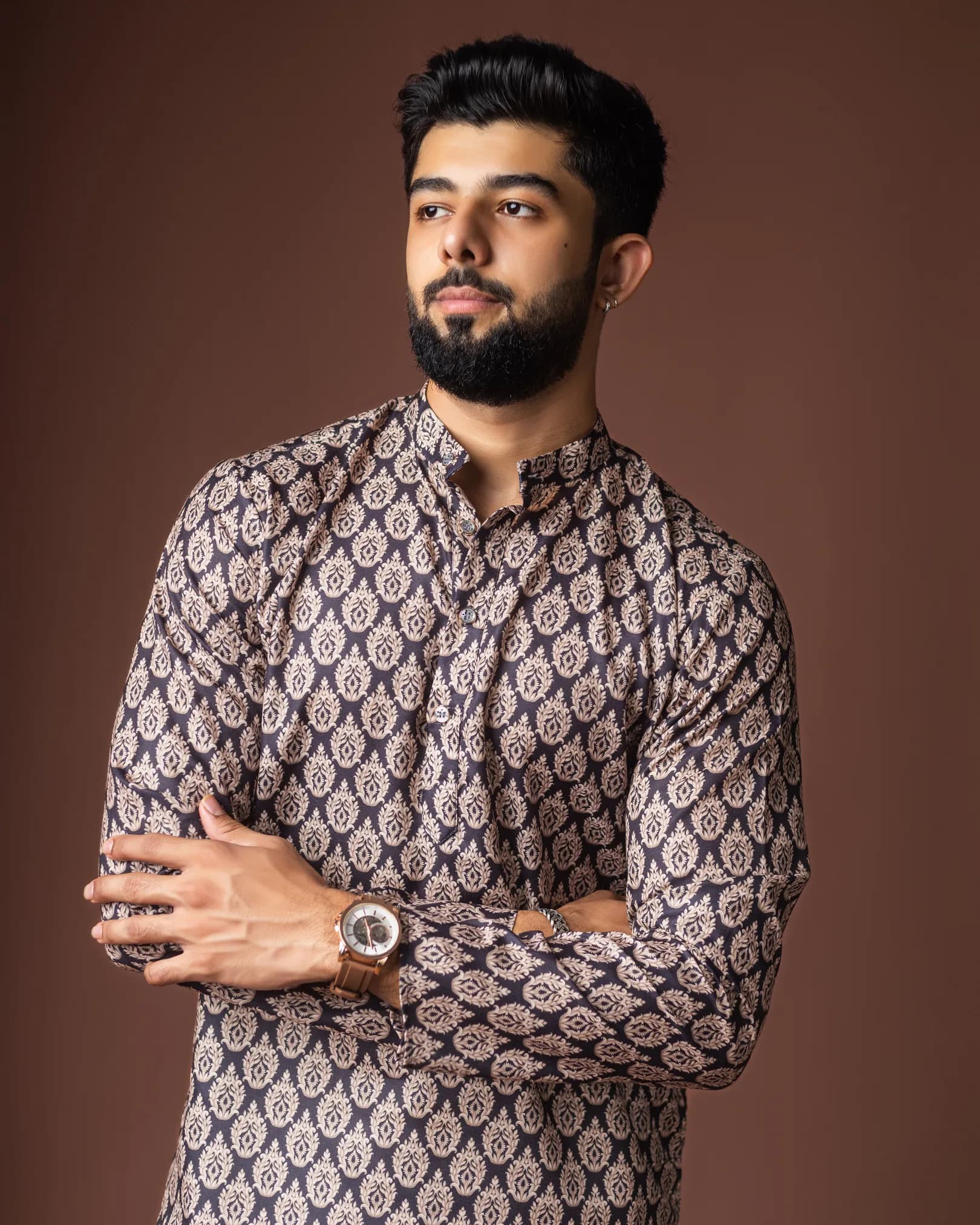 Premium Men’s Festive Wear Blended Linen Kurta with Cotton Bottom Set alternate view