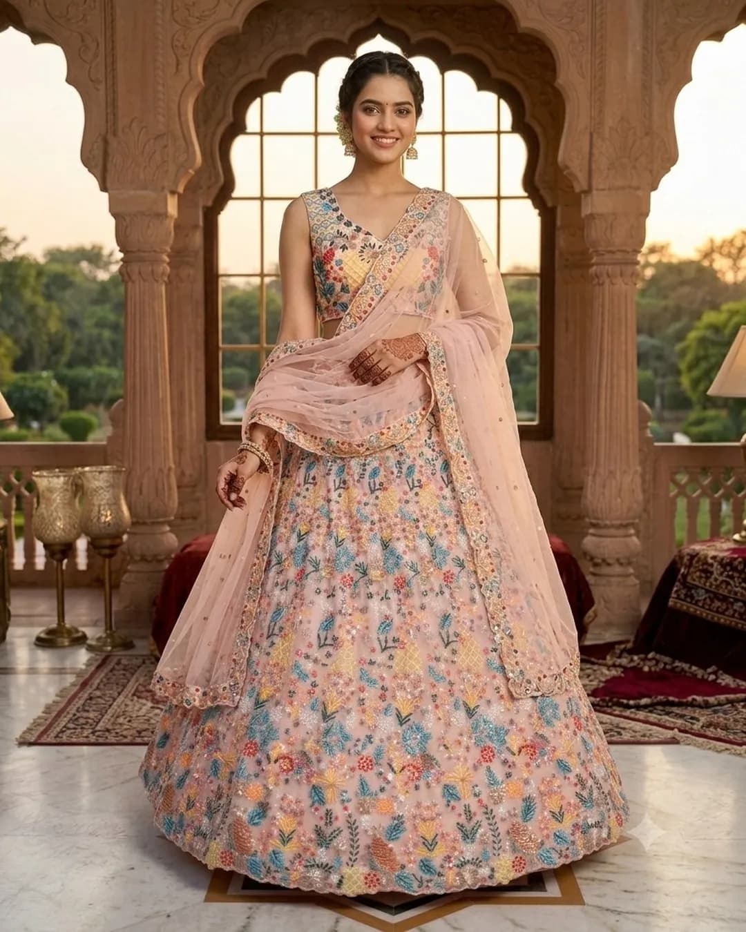 Trending Butterfly Soft Net Lehenga with Multicolor Thread Embroidery, Heavy Cancan & Canvas