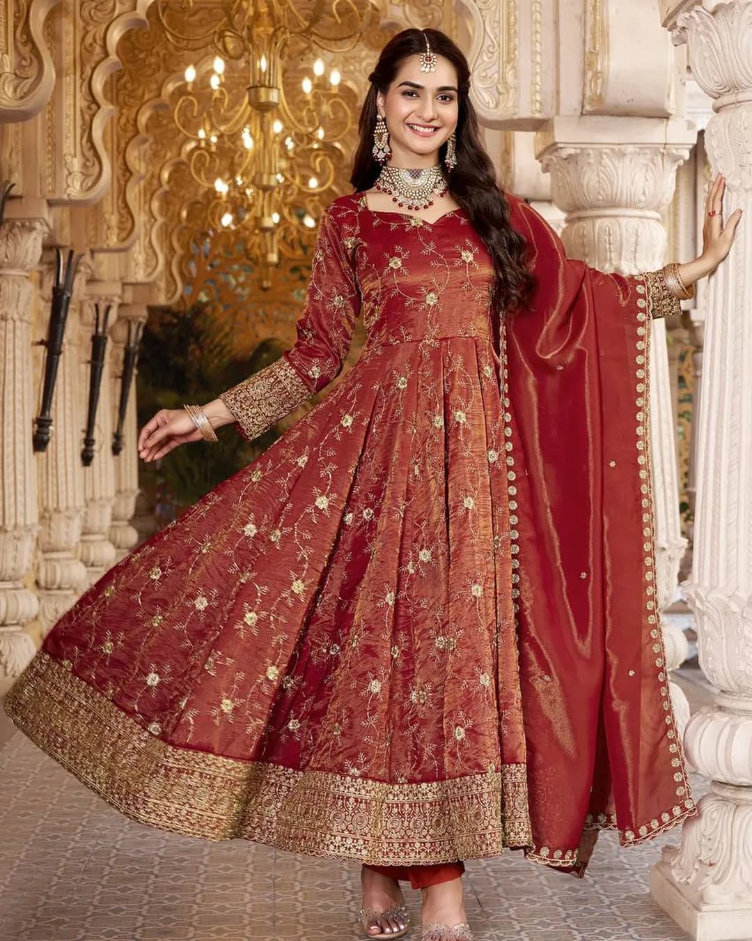 Premium Ready-to-Wear Heavy Cosmos Anarkali Suit Set
