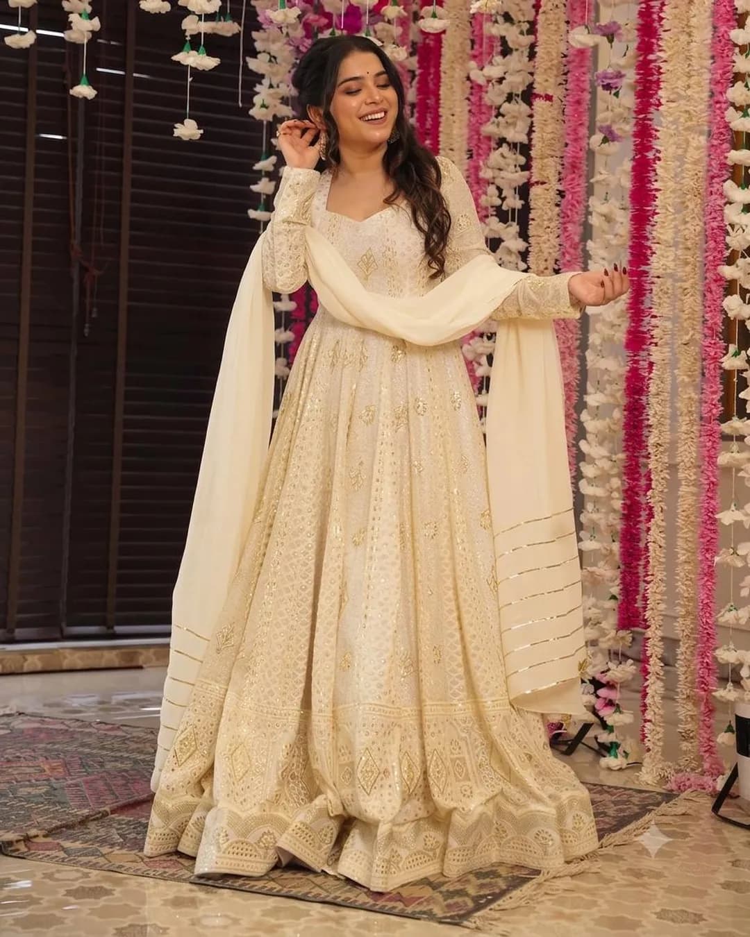 Premium Ready-to-Wear Fox Georgette Anarkali Suit Set – 3 Piece