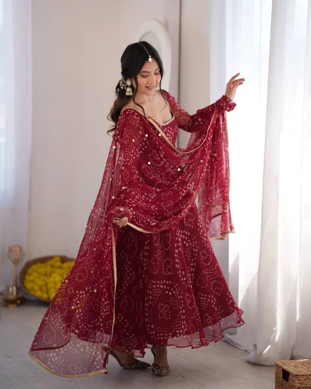 Digital Printed 7-Meter Flair Anarkali 3-Piece Set alternate view