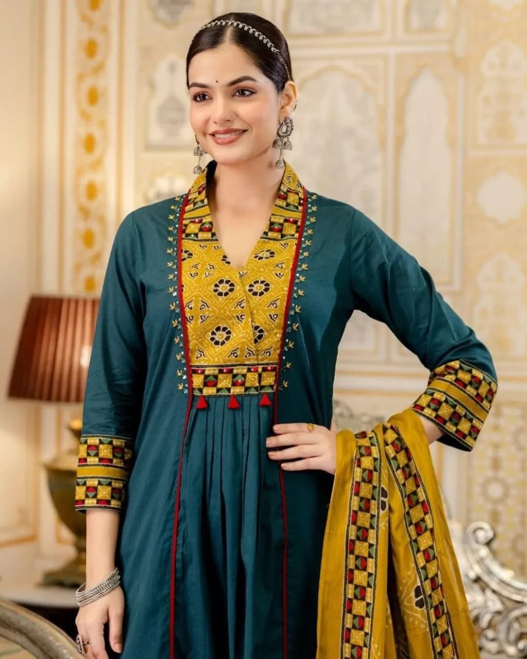 Summer Special Pure Mal Cotton A-Line Anarkali Suit Set alternate view