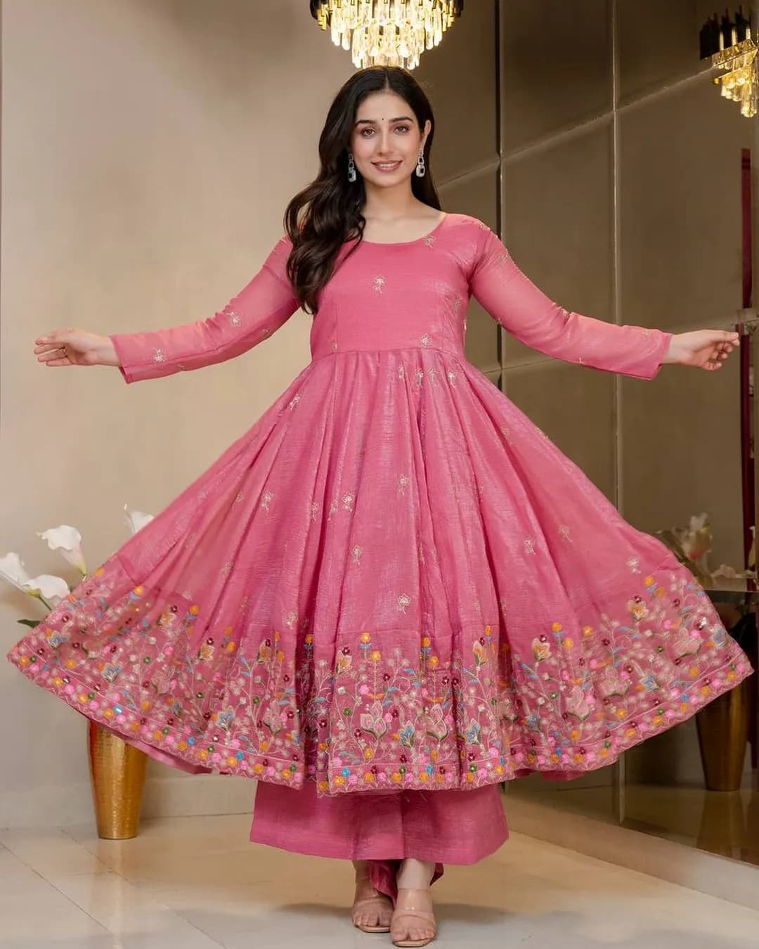 Trending Soft Crunchy Silk Anarkali Suit Set – Premium 3-Piece Ethnic Wear alternate view