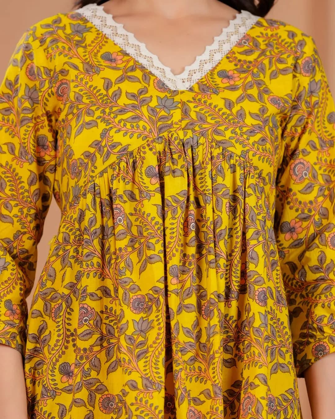 Maternity & Feeding Cotton Sanganeri Print Gown alternate view