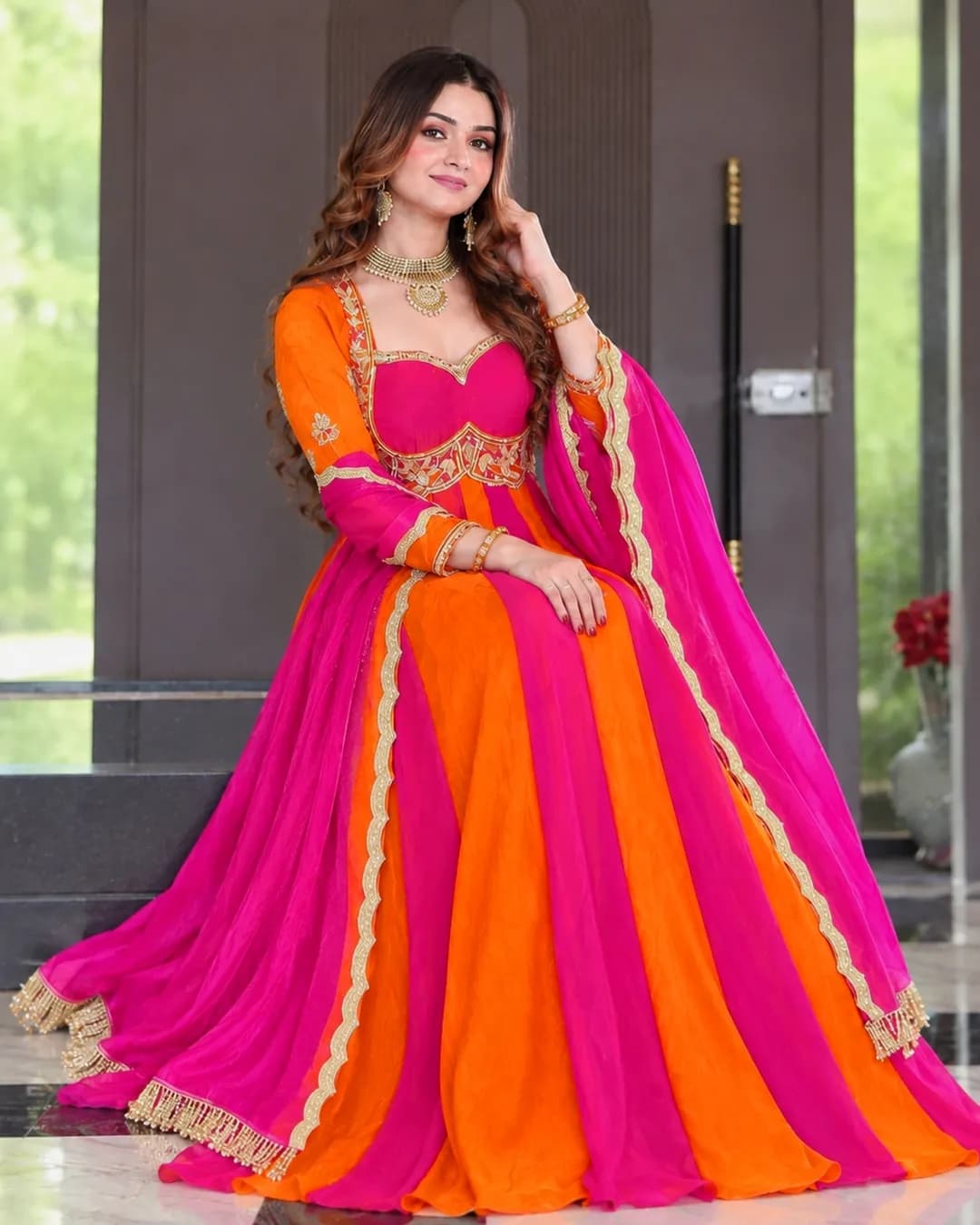 New Designer Heavy Fandy Silk Anarkali Suit alternate view