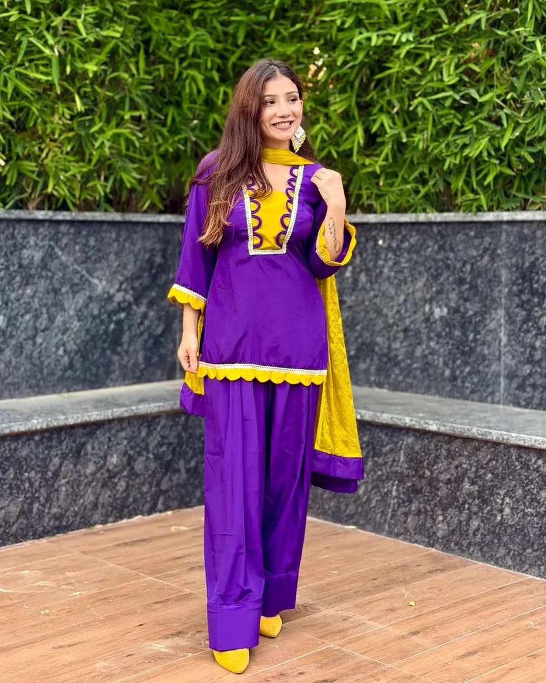 Purple Patola – Designer Chinon Farshi Salwar Set