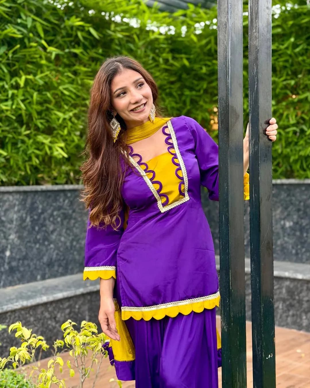 Purple Patola – Designer Chinon Farshi Salwar Set alternate view