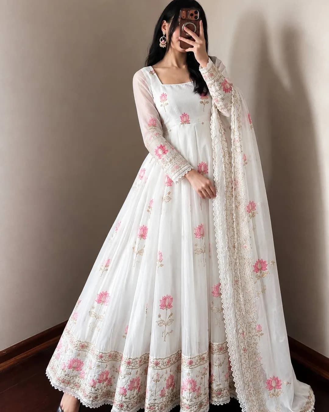 Festive Trending Designer Fendy Silk Gown Set alternate view