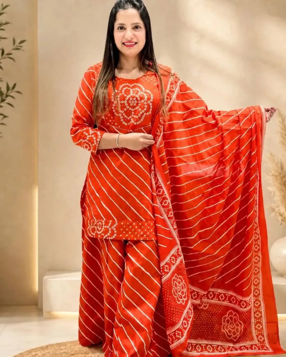 Premium Cotton Kurti, Full-Flair Palazzo & Dupatta Set alternate view