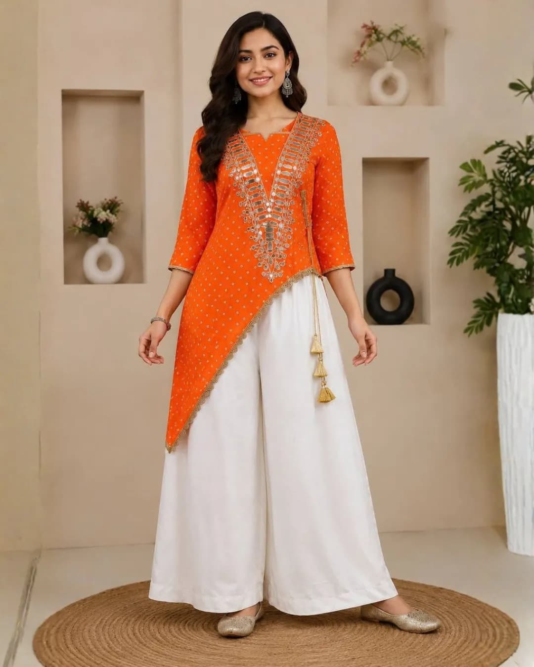 Garba Glam – Kesari Raas Designer Kurti & Palazzo Set