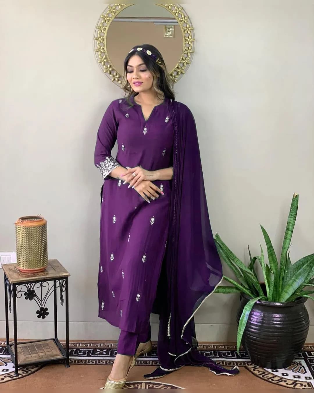 New Kurti, Dupatta, and Bottom Set