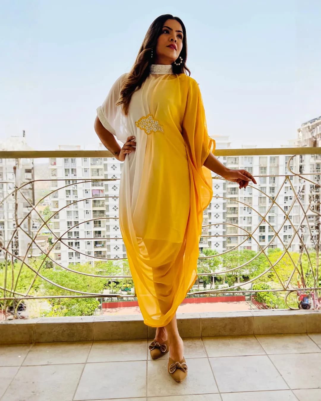Elegant Twin Shade Kaftan - Summer Collection by Sapnaaz Fashion