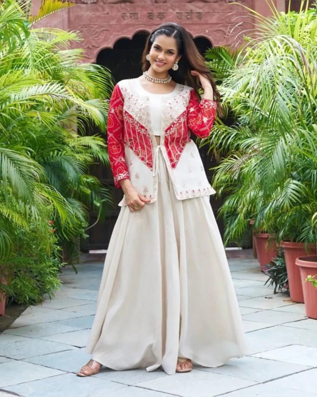 New Festival Special Badhrej Koti, Plazzo & Choli Set