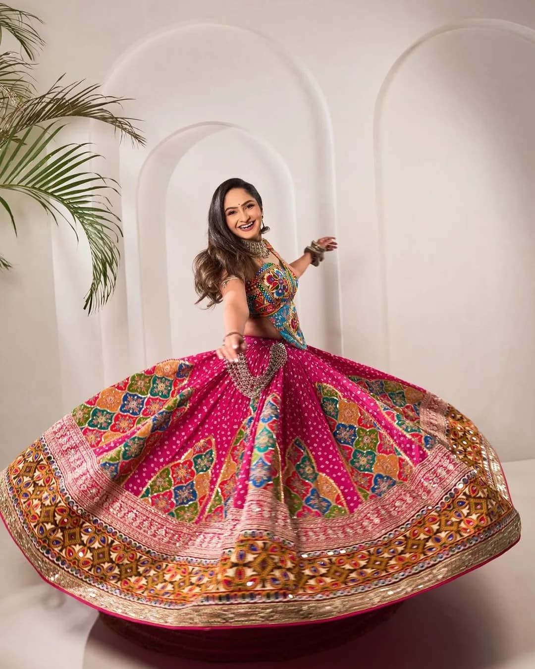 New Trending Navratri Chaniya Choli Set | Heavy Muslin Cotton with Digital Print, Mirror & Handwork Lace