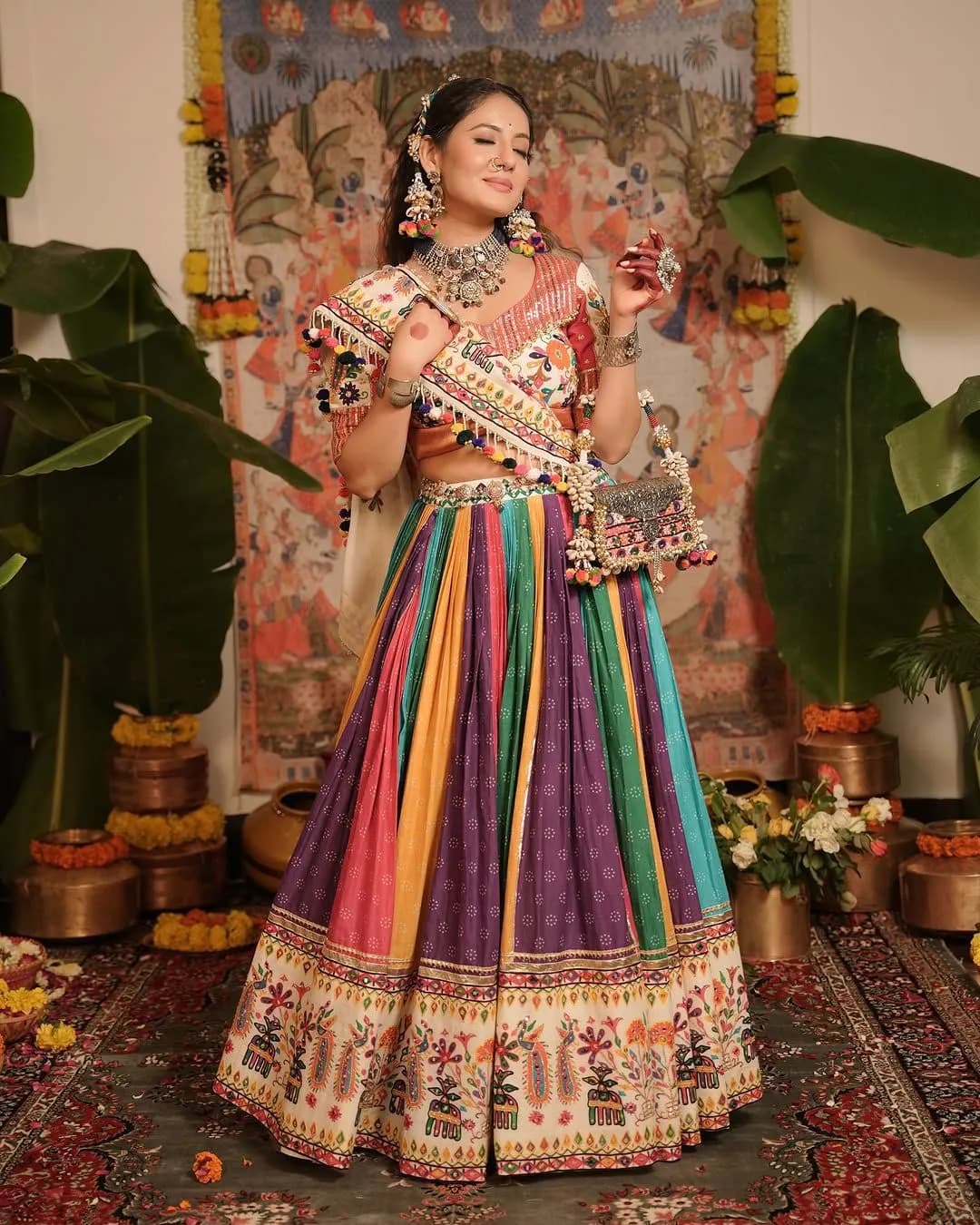 Trending Navratri Chaniya Choli Set | Heavy Muslin Cotton with Digital Print, Mirror & Lace Work