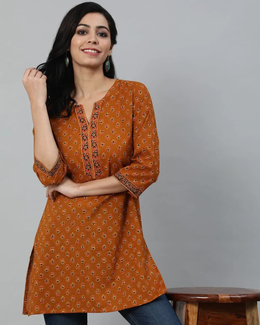 Women's Cotton Printed Top for Regular & Office Wear | Stylish Casual Cotton Top alternate view