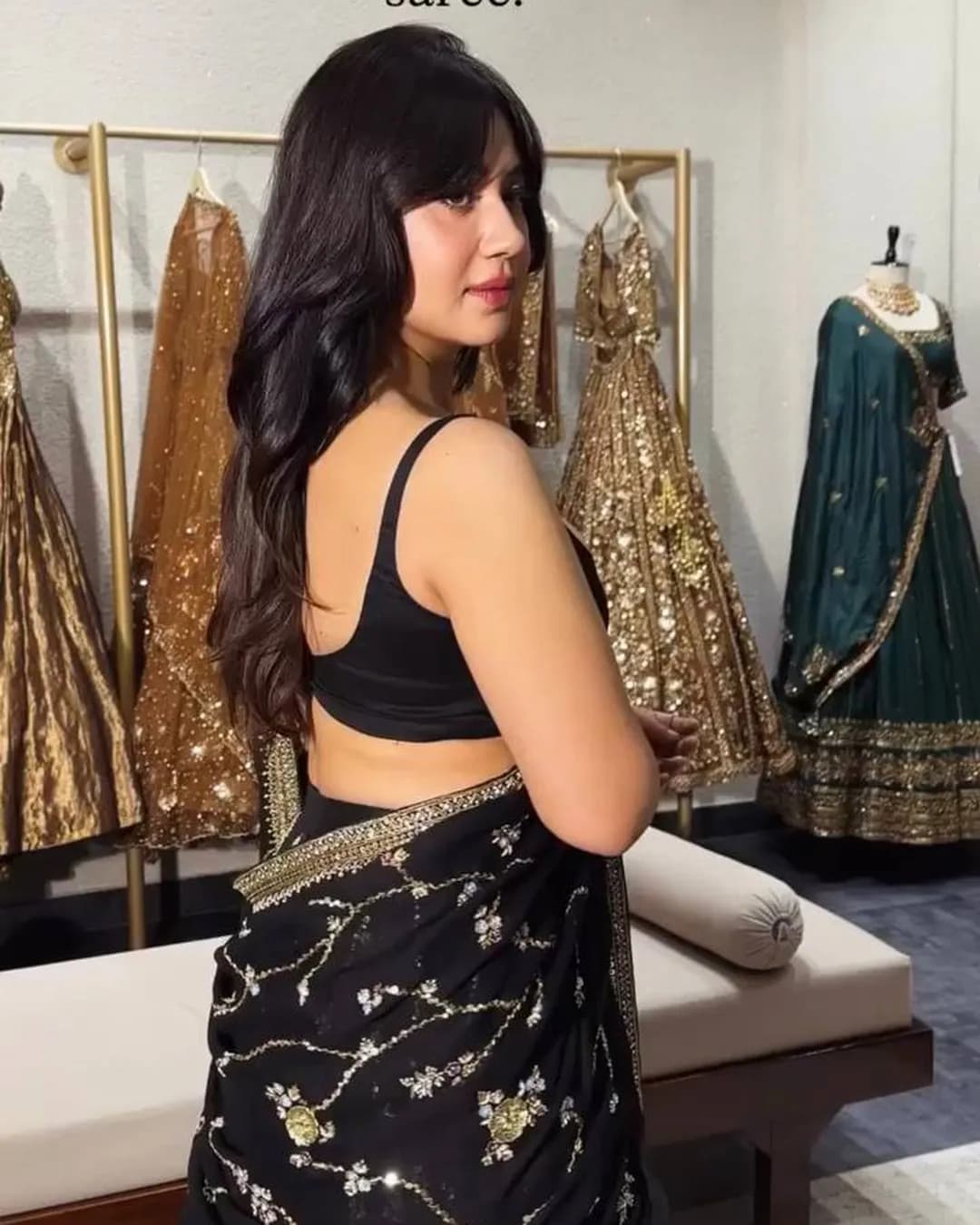 Heavy Boutique Designer Faux Georgette Lehenga Saree with Sequins Work Blouse & Lace Border Dupatta alternate view
