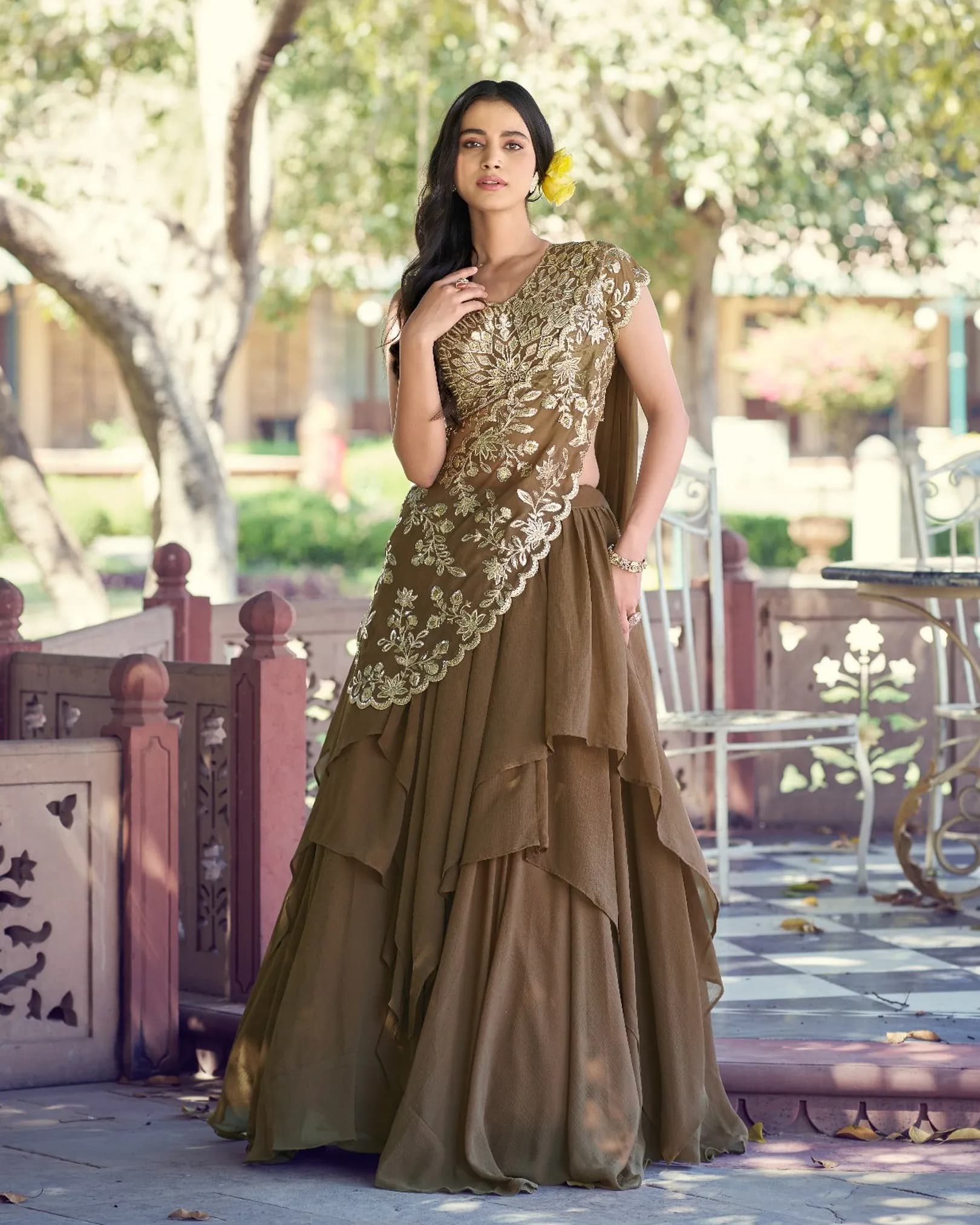 Women's Narayan Pattu Zari Weaving Lehenga Choli Set with Georgette Sequins Dupatta | Premium Ethnic Wea