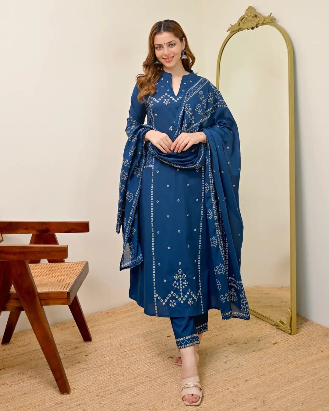 Women's Pure Cotton 60x60 A-Line Kurta Pant Set