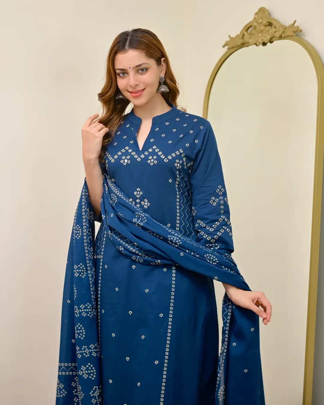 Women's Pure Cotton 60x60 A-Line Kurta Pant Set alternate view