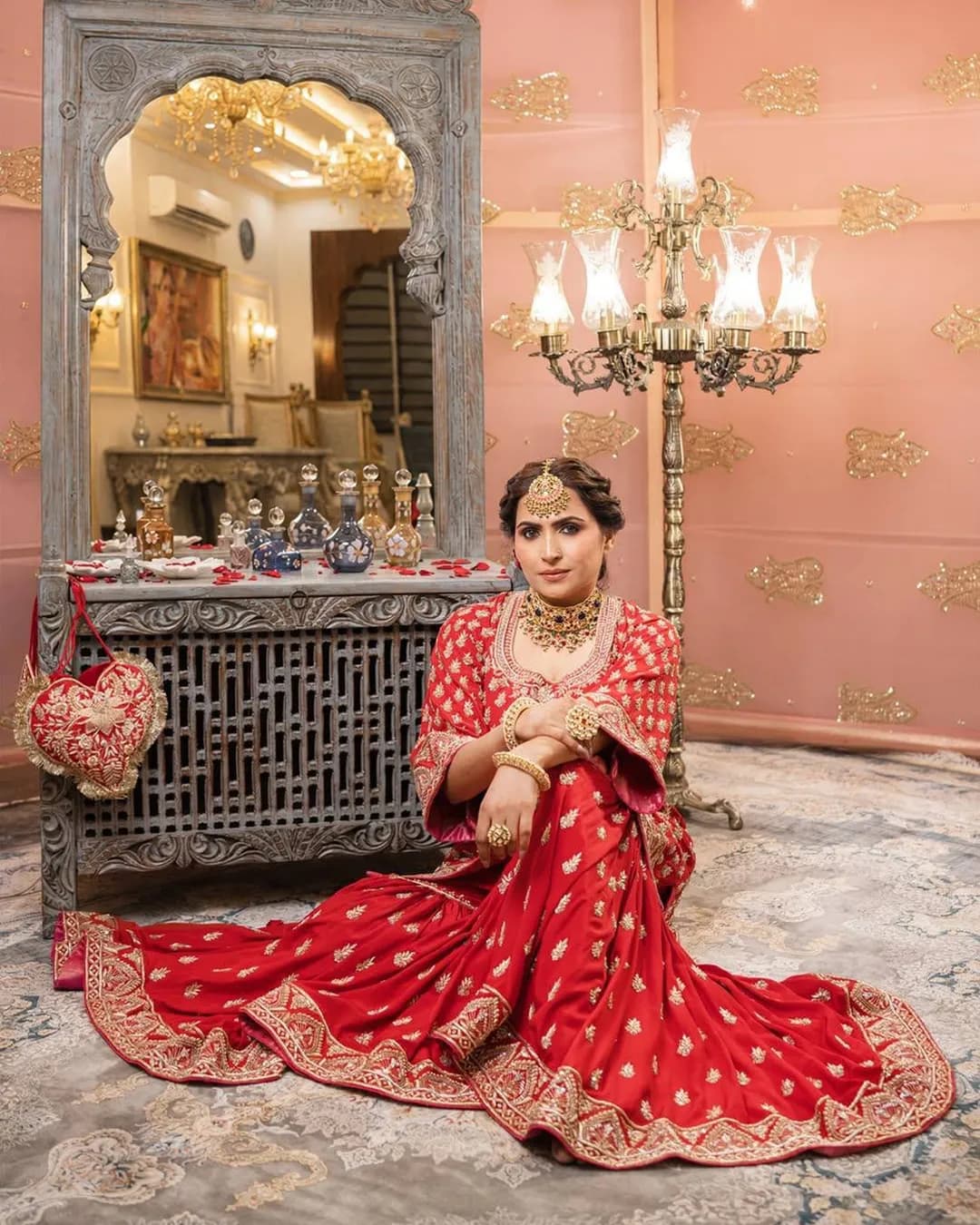 Premium Chinon Embroidered Kurti, Sharara & Dupatta Set alternate view