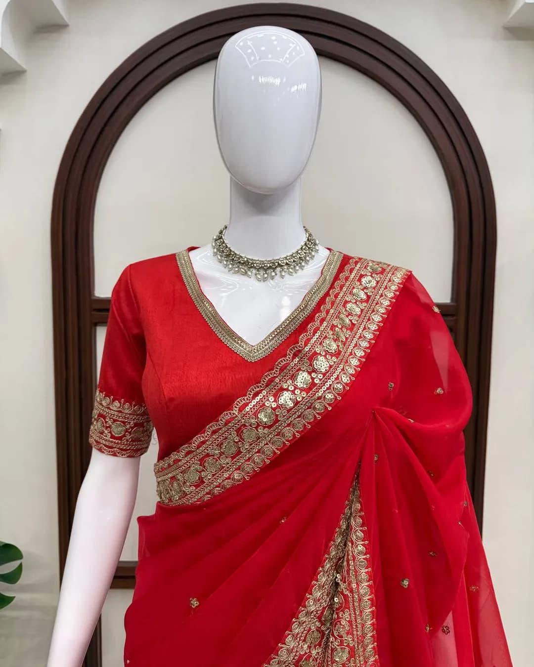 Designer Tibby Silk Thread & Sequin Work Saree – Elegance Redefined alternate view